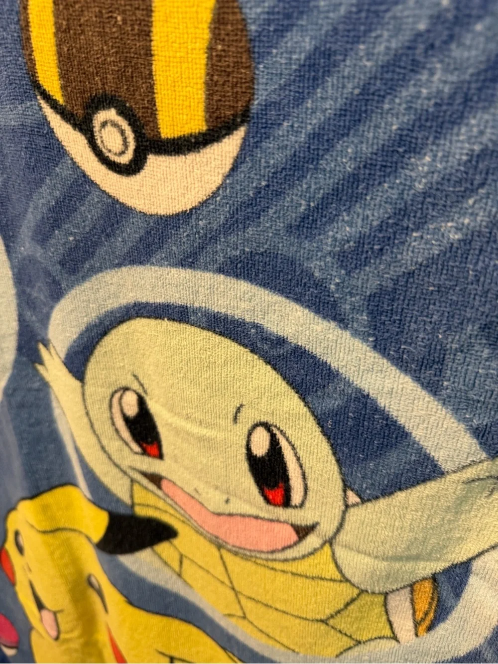 Pokémon Printed Beach Towel Pikachu & Friends 47”x25” Cotton Blue/Yellow
